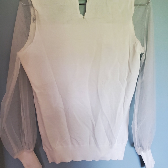 NWT Adiva White Lace Long Sleeve Blouse - Picture 3 of 6